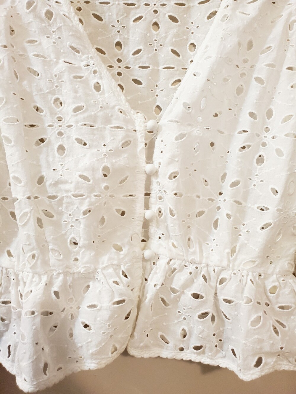 Wilfred La Bohéme Caravan Cotton Eyelet Cropped Blouse - Size XS - Picture 5 of 8